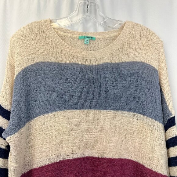 P.S. Kate Womens Multicolor Knitted Colorblock Pullover Sweater Size Small - Picture 3 of 9
